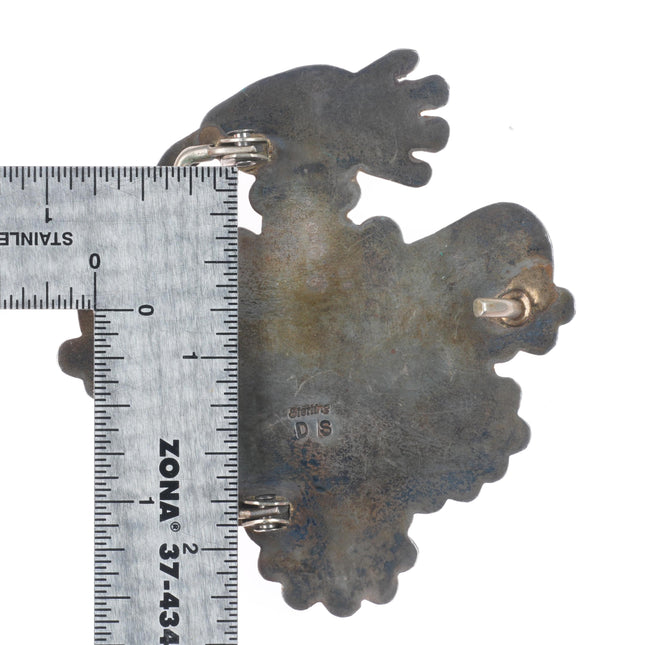 1.5" DS Navajo Royston webbed turquoise sterling silver thunderbird belt buckle