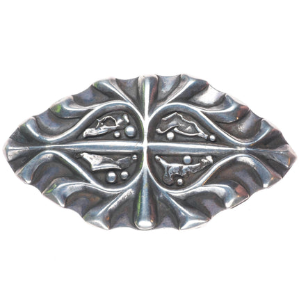 1.5" Allen Pooyouma Hopi sterling silver modernist vintage belt buckle