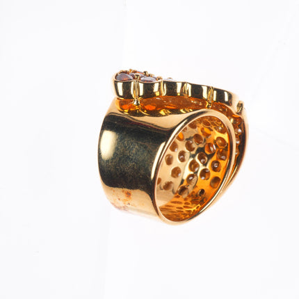 sz7 Guild 14k yellow gold Cognac Citrine and Diamond ring