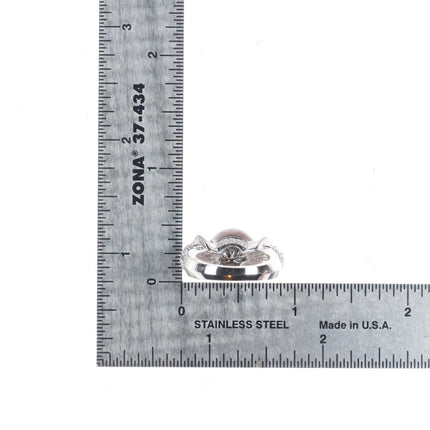 sz5 14K White Gold Samuel Behnam baguette Diamond ring with large Tahitian pearl