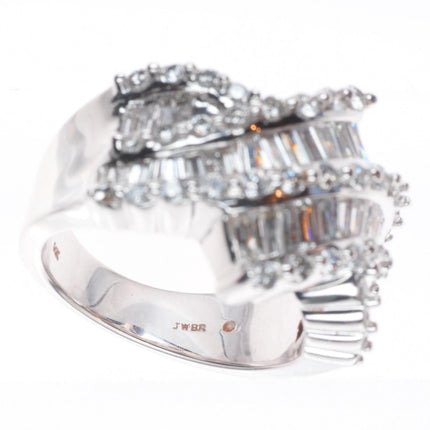 sz5 14K White Gold 2.5cttw Diamond cocktail ring Renaissance Jewelry New York