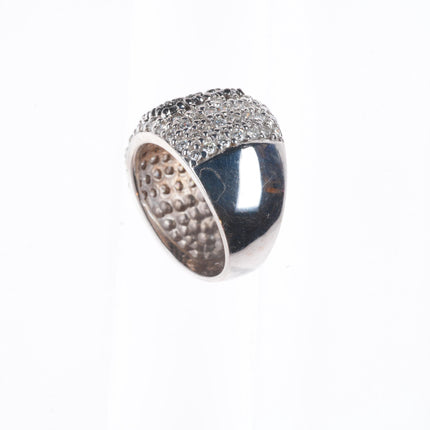 sz5.5 14K White Gold 2.4cttw black and white Diamond cocktail ring