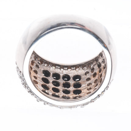 sz5.5 14K White Gold 2.4cttw black and white Diamond cocktail ring
