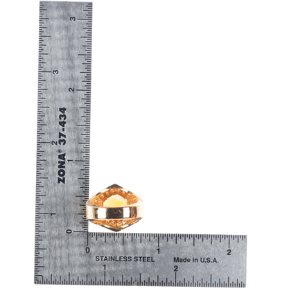 sz5.5 Levian 14k yellow gold Citrine, Sapphire & Diamond Hexagonal Cocktail Ring