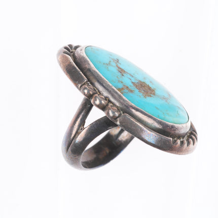 sz8 Big vintage Navajo sterling silver turquoise size 8 women's ring