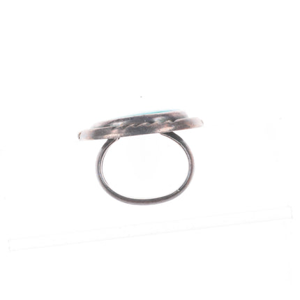 sz8 Big vintage Navajo sterling silver turquoise size 8 women's ring