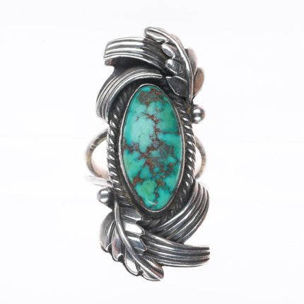 sz8 Lena Mae Smiley Navajo sterling silver high grade turquoise size 8 ring
