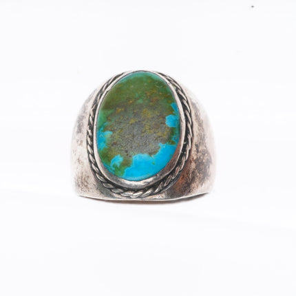 sz11 vintage Navajo sterling silver green/blue turquoise size 11 men's ring