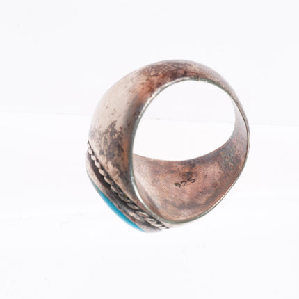 sz11 vintage Navajo sterling silver green/blue turquoise size 11 men's ring