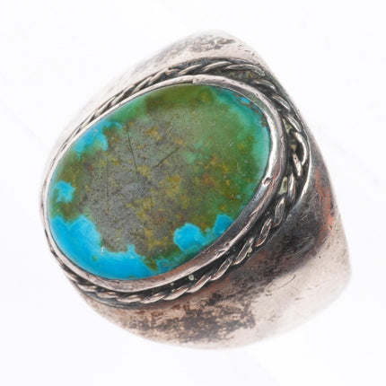 sz11 vintage Navajo sterling silver green/blue turquoise size 11 men's ring