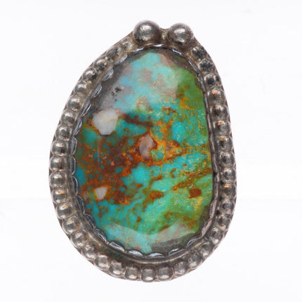 sz9 vintage Navajo sterling silver ring with high grade turquoise size 9