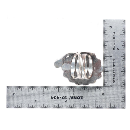 sz8.5 Vintage 30's-40's Zuni sterling silver satellite turquoise snake ring