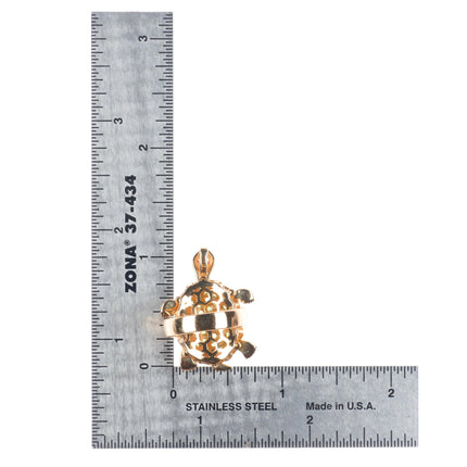 sz5.25 LeVian 14k yellow gold, Diamond, Tsavorite Garnet, Ruby Sea Turtle ring