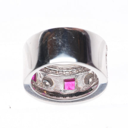 sz5.25 14k white gold, Samuel Behnam Diamond and Ruby band ring