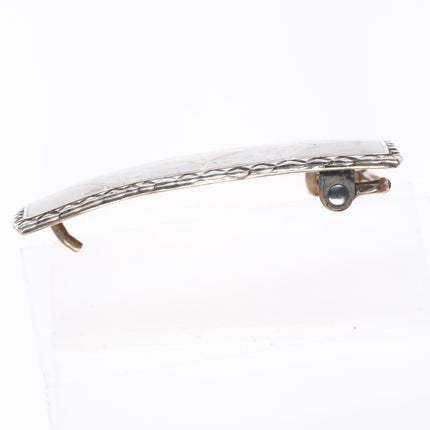 1.5" vintage southwestern Sterling silver shell inlaid belt buckle