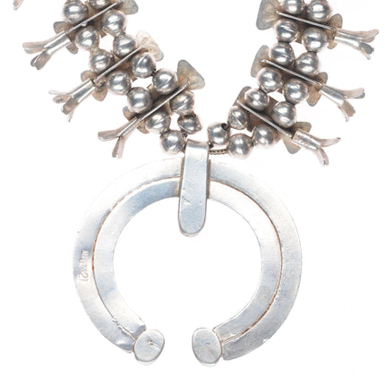 c1940 UITA-21 Navajo Sterling silver Box Bow Turquoise squash blossom necklace