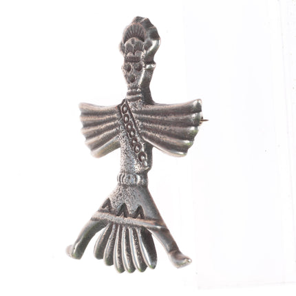 c1940 Horace Iule Zuni sterling silver knifewing pin/brooch