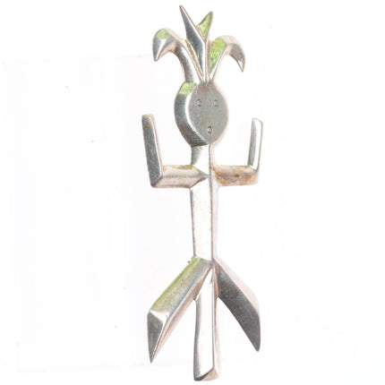 Vintage HS Navajo sterling silver cast Yei pin/brooch