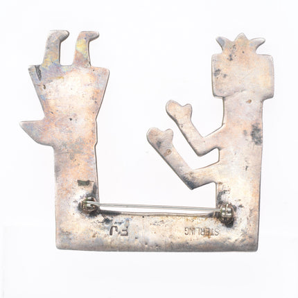 Vintage Felix Joe Navajo sterling silver Yei pin/brooch