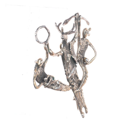 Dee Morris Gathering of the Night Chanters sterling silver pendant/pin/brooch