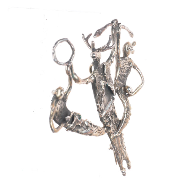 Dee Morris Gathering of the Night Chanters sterling silver pendant/pin/brooch
