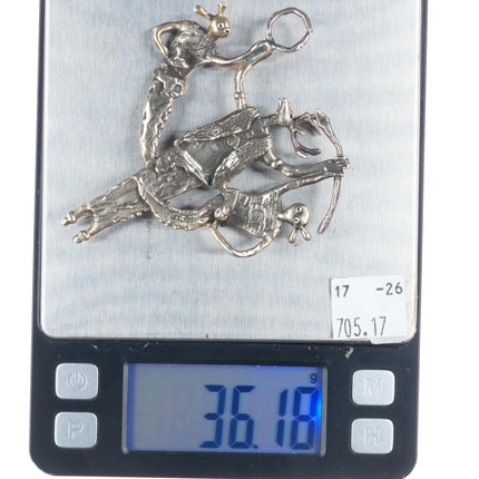 Dee Morris Gathering of the Night Chanters sterling silver pendant/pin/brooch