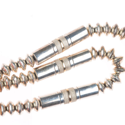 Jack Tom Navajo 14k gold/sterling silver beaded necklace with pendant
