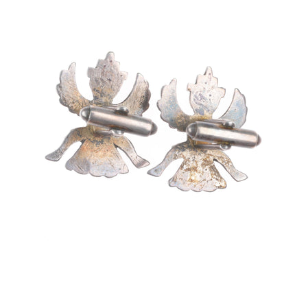 c1950 Horace Iule Zuni sterling silver knifewing cufflinks with turquoise