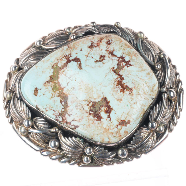 1.5" vintage Pete Sanchez Navajo Dry Creek Turquoise sterling silver belt buckle
