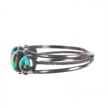 6.4" Bighand Navajo high grade Royston turquoise sterling silver cuff bracelet