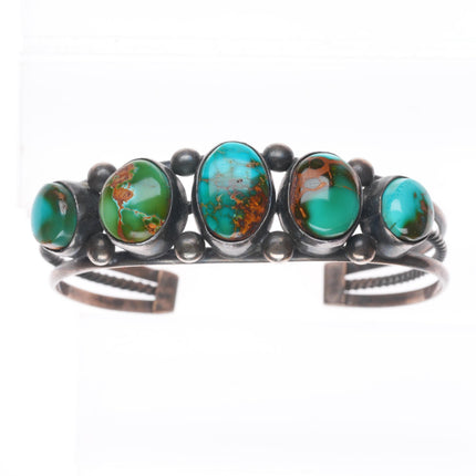 6.4" Bighand Navajo high grade Royston turquoise sterling silver cuff bracelet