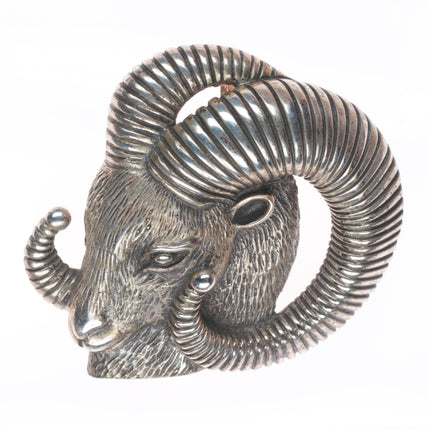 1.25" Wilson sterling silver Bighorn Sheep Ram southwestern belt buckle