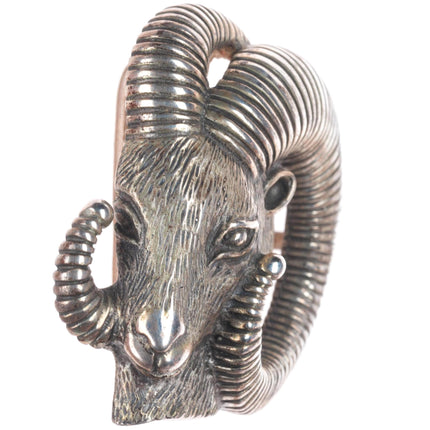 1.25" Wilson sterling silver Bighorn Sheep Ram southwestern belt buckle