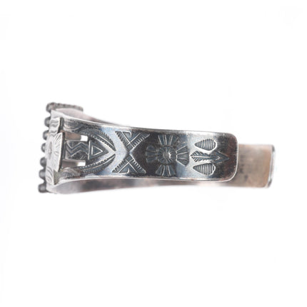 6.5" 1940 Navajo Fred Harvey thunderbird sterling silver turquoise cuff bracelet