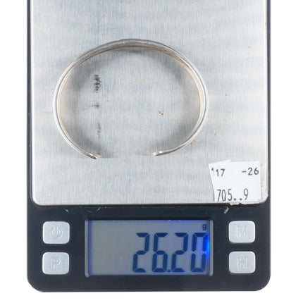 6.6" John Coochyumptewa Hopi overlay cuff bracelet rain cloud sterling silver