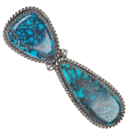 Vintage Navajo sterling silver High grade spiderweb turquoise pin/brooch