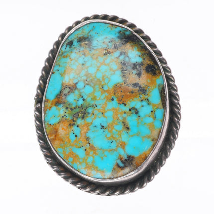 sz7 Vintage Navajo sterling silver red spiderweb turquoise size 7 ring