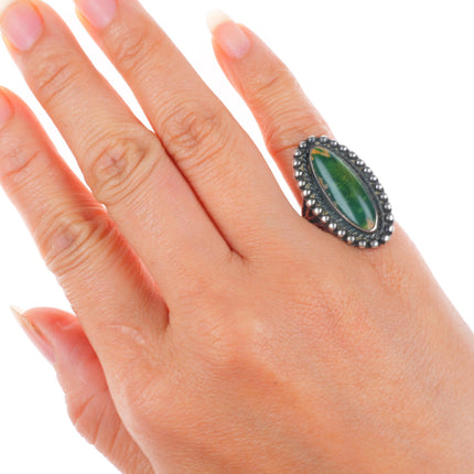sz5 c1940 Vintage Navajo/Fred Harvey Cerrillos Turquoise sterling silver ring