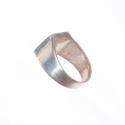 sz8 David Rosales Supersmith sterling silver ring with nice turquoise inlay