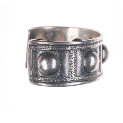6.25" Italian vintage Peruzzi Sterling silver tribal style gothic cuff bracelet