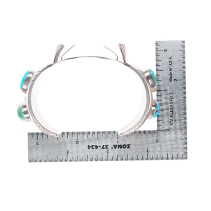7.25" Vintage Gibson Gene Navajo sterling silver turquoise watch cuff bracelet