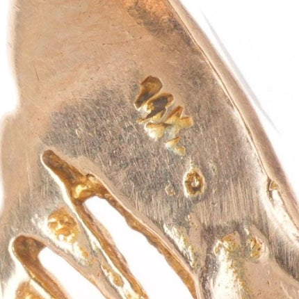 sz10 vintage 14k yellow gold diamond and ruby Indian Chief size 10 men's ring