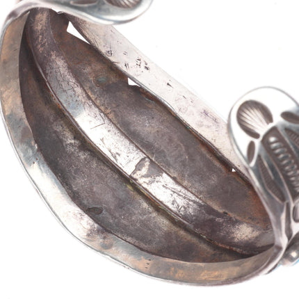 7.5" 30's-40's Navajo masterpiece sterling silver turquoise cuff bracelet