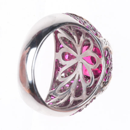 sz5.5 Sonia B Bitton 18k white gold, Tourmaline, Diamond, and Ruby cocktail ring