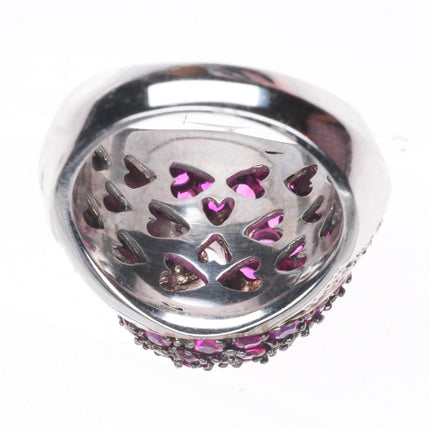 sz6 Sonia B Bitton 14k white gold, Pink Sapphire and Diamond Estate Ring