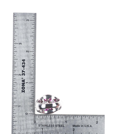 sz6 Sonia B Bitton 14k white gold, Pink Sapphire and Diamond Estate Ring