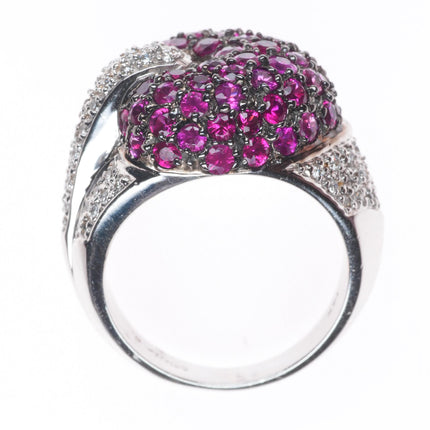 sz6 Sonia B Bitton 14k white gold, Pink Sapphire and Diamond Estate Ring