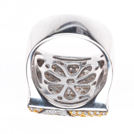 sz6.25 Sonia B Bitton 18k white and yellow gold-Diamond Leopard pattern ring