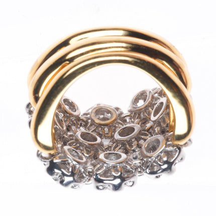 sz5.25 Sonia B Bitton 18k yellow-white gold-Diamond florettes articulating ring