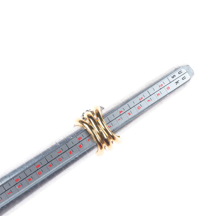 sz5.25 Sonia B Bitton 18k yellow-white gold-Diamond florettes articulating ring